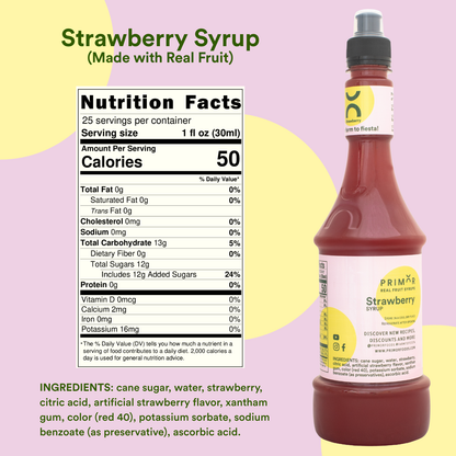 Primor Foods Strawberry Fruit Syrup Nutritional Facts